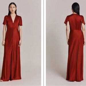 GHOST Delphine Satin Maxi Dress XS